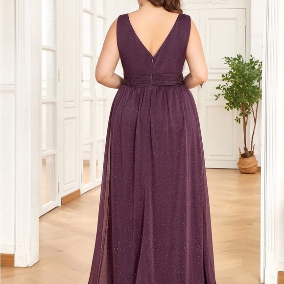 Sparkly Sleeveless Purple Evening Gown 26 NWT - Picture 2 of 10